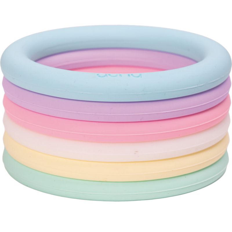 Lot de 6 anneaux en silicone Pastel Dëna