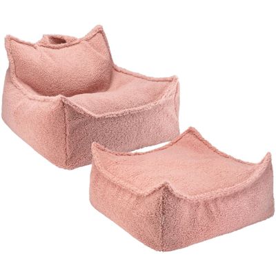 Fauteuil pouf et repose-pieds Guava molletonné