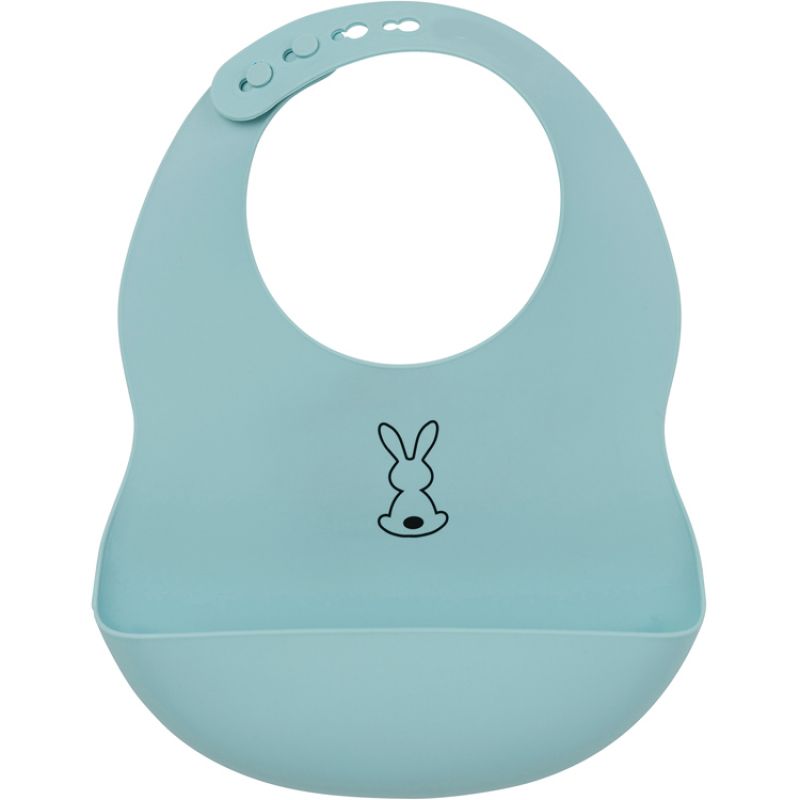 Bavoir en silicone à poche light blue Nattou