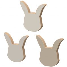 Set de 3 patères en bois Lapin - Cam Cam Copenhagen