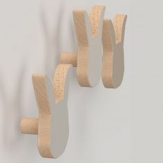 Set de 3 patères en bois Lapin