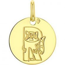Médaille R comme raton laveur personnalisable (or jaune 750°)  par Maison Augis