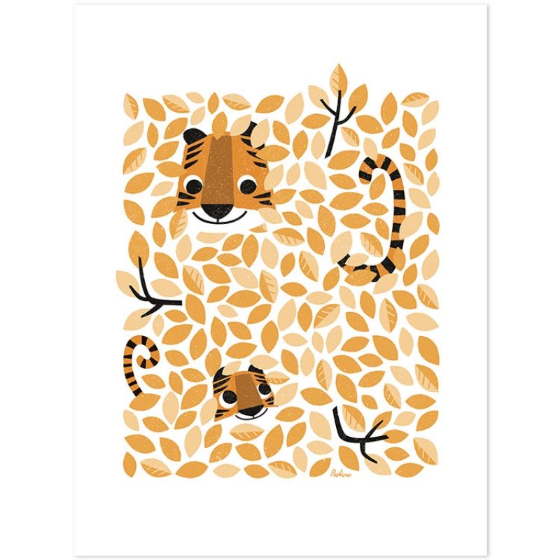 Affiche Hide & Seek tigre (30 x 40 cm) Lilipinso