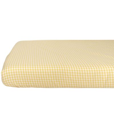 Drap housse percale de coton Vichy Tournesol (70 x 140 cm)