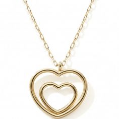 Collier Coeur double 40 cm (or jaune 375°) - Baby bijoux
