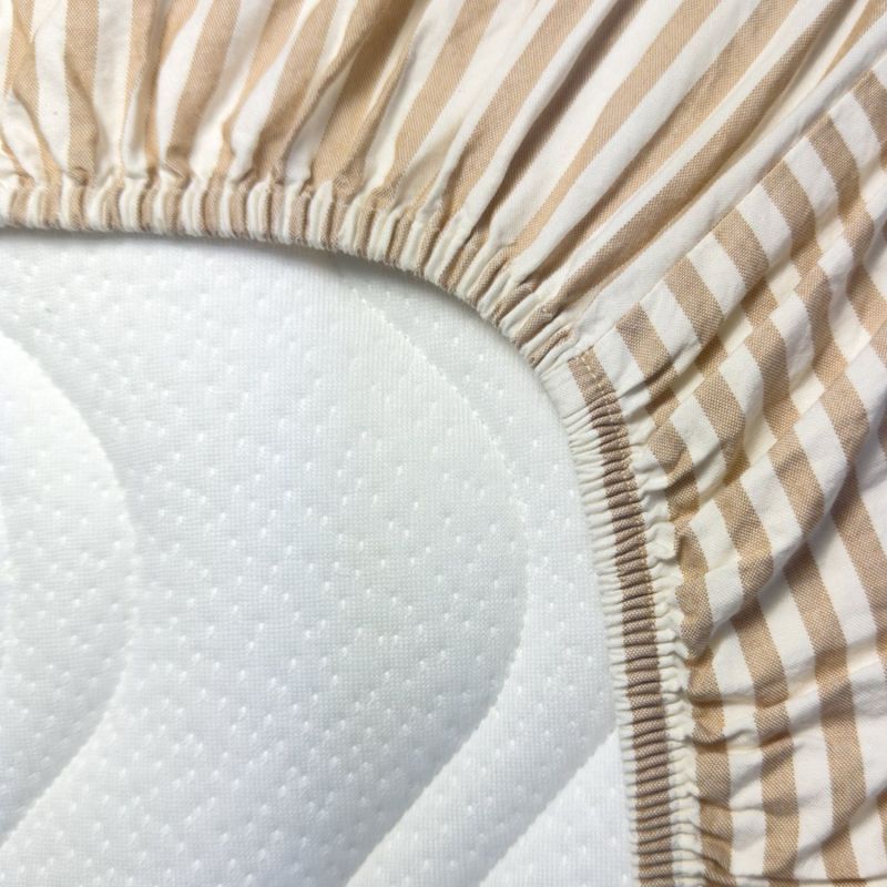 Drap housse en percale de coton Rayé Ambre (50 x 83 cm) Kadolis Produit 3