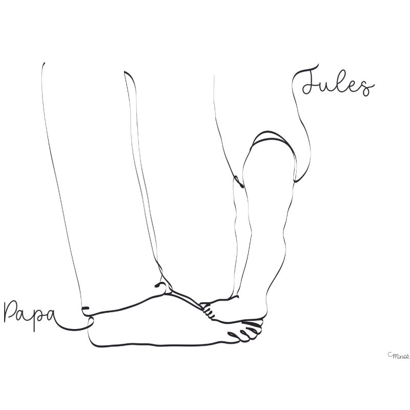 Affiche Petits pieds Grand pieds A4 (personnalisable) Minoé