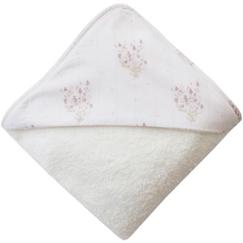 Cape de bain en coton bio Madeleine powder (70 x 70 cm) Maison Charlotte