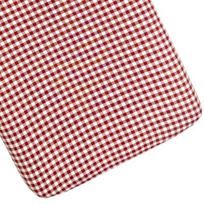 Drap housse percale de coton Vichy Sienne (50 x 83 cm)