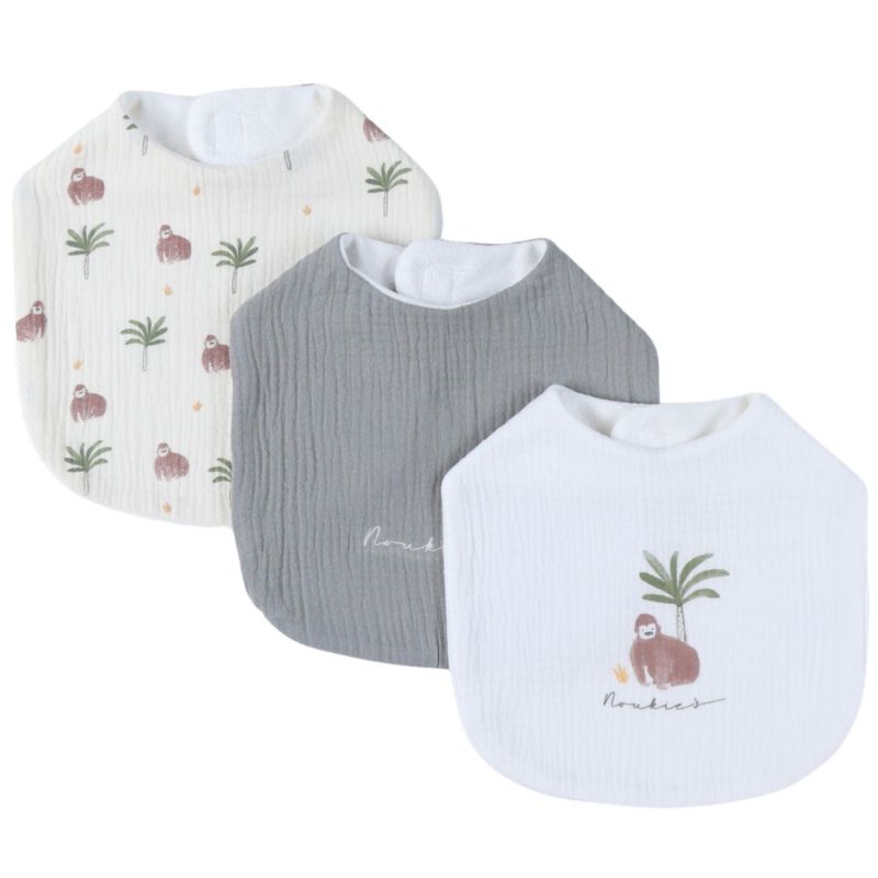 Set 3 bavoirs mousseline Cute gorilla Noukie's Produit 1