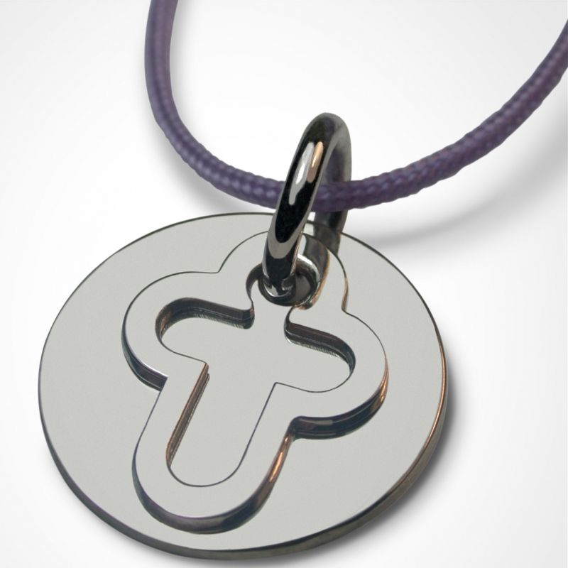 Collier cordon I Believe Croix (or blanc 750°) Mikado