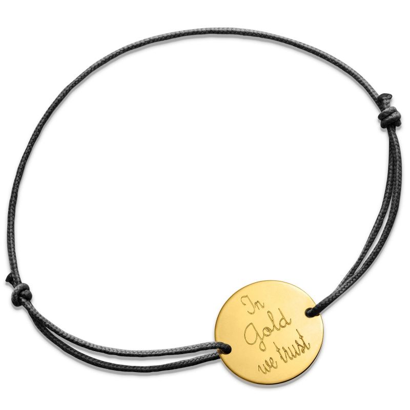 Bracelet cordon In Gold we trust (or jaune 750°) Monnaie de Paris