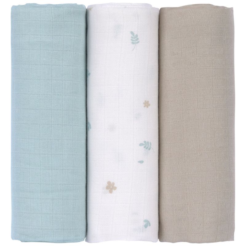 Lot de 3 langes mousseline Floral (80x80 cm) Lässig Produit 1