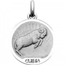 Médaille signe Bélier (or blanc 750°)  par Becker