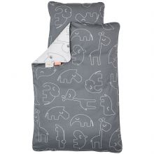 Housse de couette (100 x 135 cm) et taie (40 x 60 cm) Sleepy gris  par Done by Deer