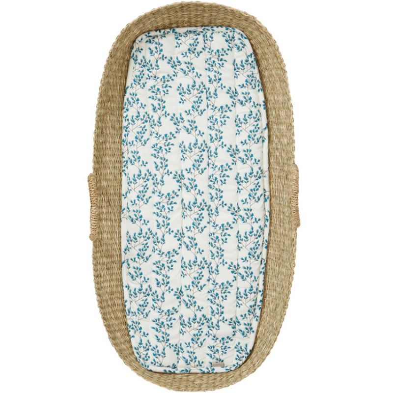 Matelas pour panier à langer Fiori bleu Cam Cam Copenhagen