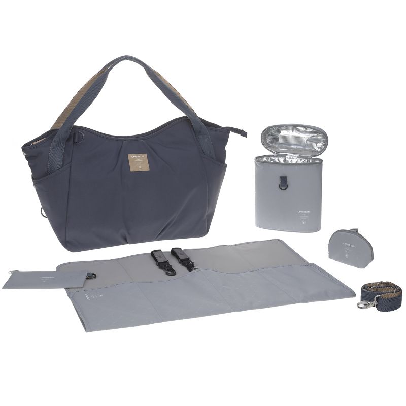 Sac à langer bandoulière en polyester recyclé Green Label Twin bleu marine Lässig