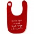Bavoir à velcro rouge Mais qui a mis ma cape à l'envers - BB & Co Bavoir à velcro rouge Mais qui a mis ma cape à l'envers - BB & Co