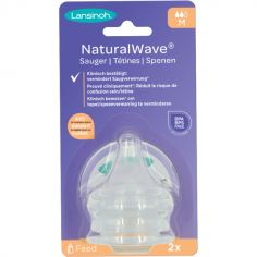 Lot de 2 tétines Natural Wave® spécial allaitement débit moyen