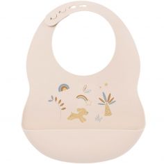 Bavoir en silicone imprimé beige-jaune - Nattou
