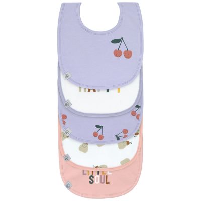Lot de 5 bavoirs coton bio Happy Fruits Cerise Lässig 
