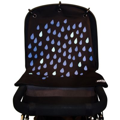 Protection pour poussette Baby Peace coton bio Pluie bleu et noir Kurtis