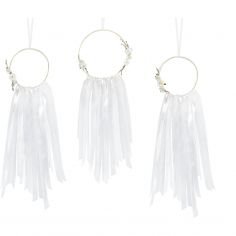 Lot de 3 attrape rêves blanc - Party Deco
