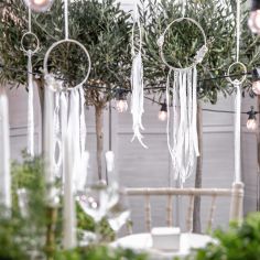 Lot de 3 attrape rêves blanc