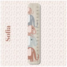 Toise en bois XXL Éléphant personnalisable - Charlie et Suzie