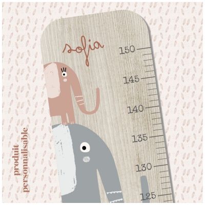 Toise en bois XXL Éléphant personnalisable