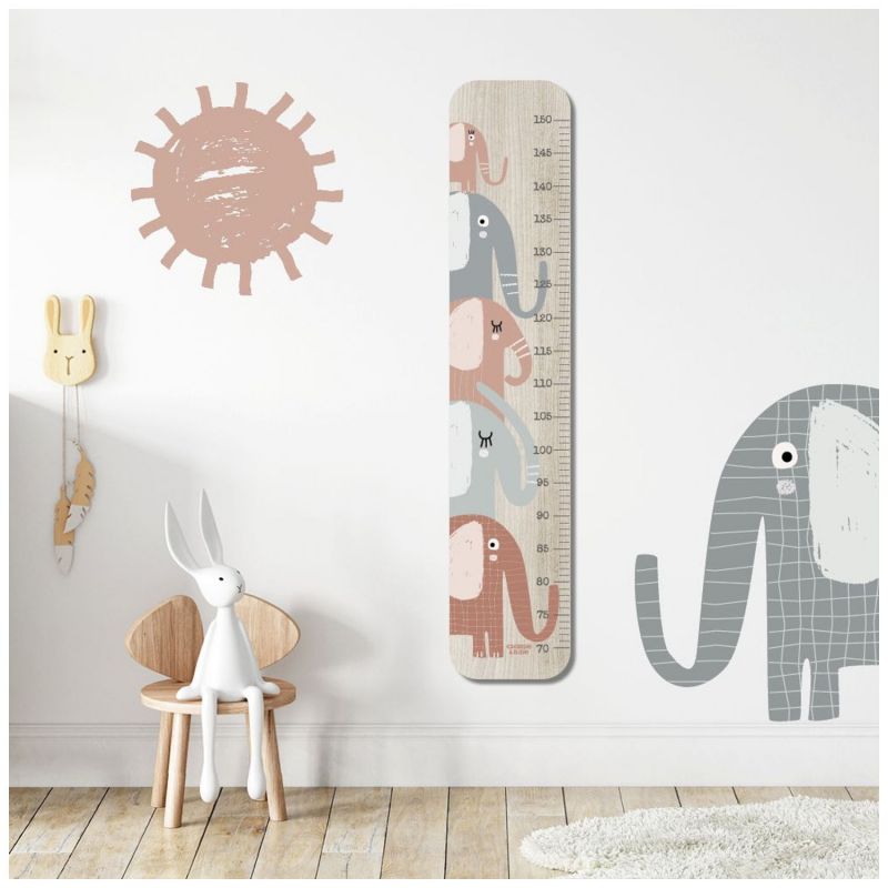 Toise en bois XXL Éléphant personnalisable Charlie et Suzie Ambiance 3