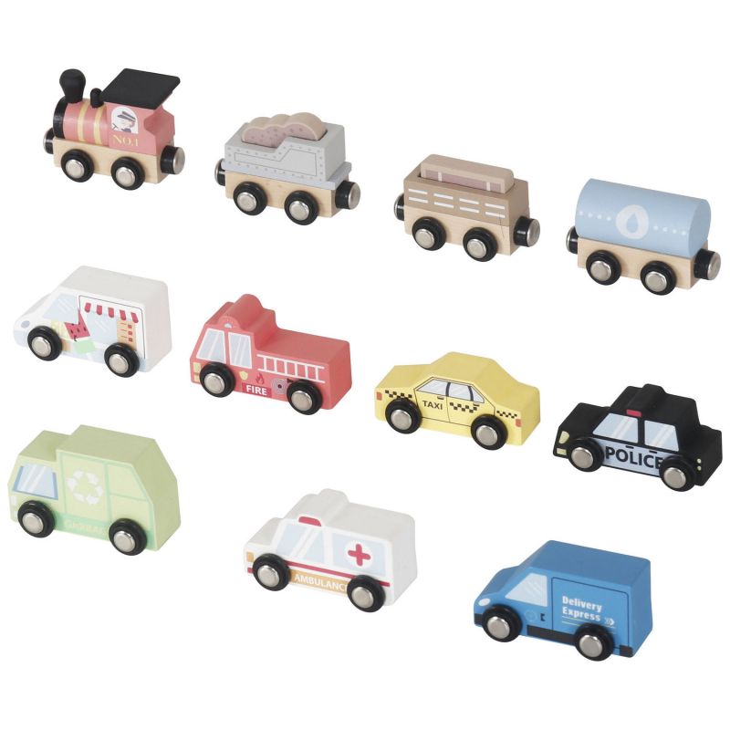 Coffret véhicules en bois et tapis Amadeus Les Petits Produit 3