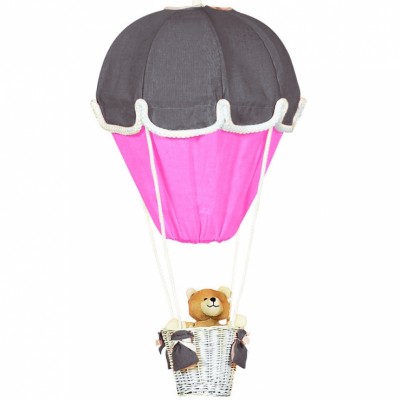 Lampe montgolfière gris foncé et fuchsia Domiva