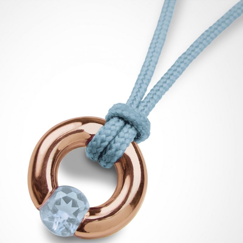 Collier cordon Newborn Pierre précieuse ou fine (or rose 750°) Mikado