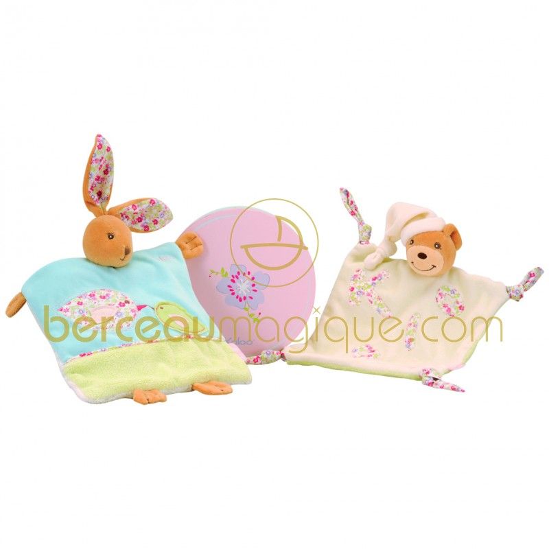 Doudou lapin et oiseaux Liberty Kaloo