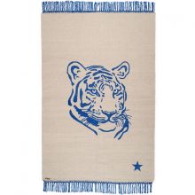 Tapis rectangulaire Pop tigre gris et bleu (100 x 150 cm)  par Varanassi