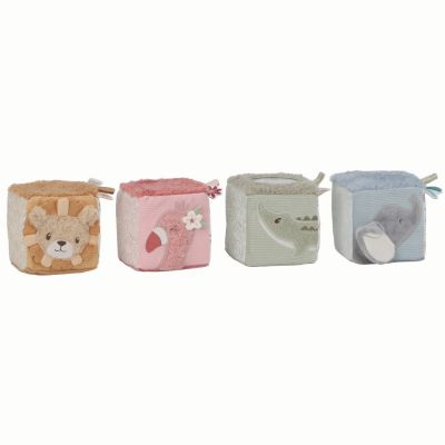 Lot de 4 cubes doux Safari Friends Little Dutch