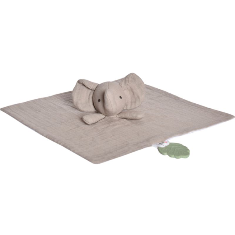 Doudou de dentition en coton bio Eléphant Tikiri