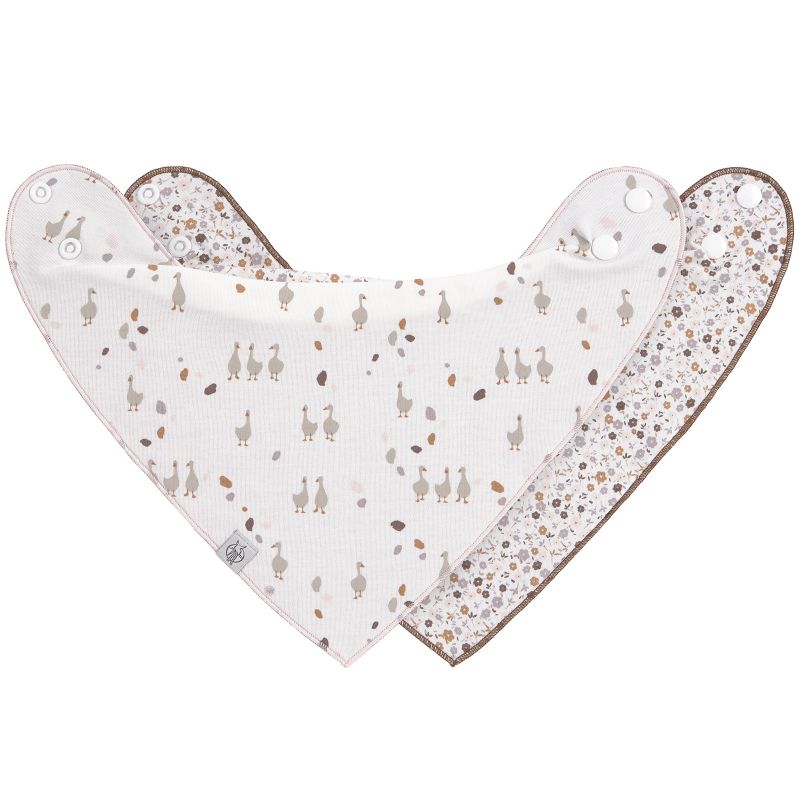 Lot de 2 bavoirs bandanas Tiny Farmer Oie lilas cendré Lässig