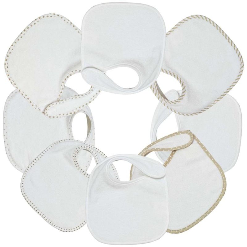 Lot de 7 bavoirs à velcro Essentiel écrus Trois Kilos Sept Produit 1 grande taille