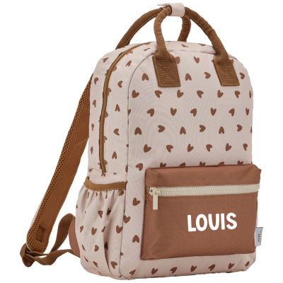 Sac à dos Cœurs Marron (personnalisable)