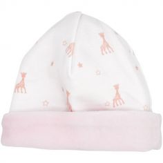 Bonnet de naissance en coton rose Sophie la girafe (1-3 mois) - Trois Kilos Sept