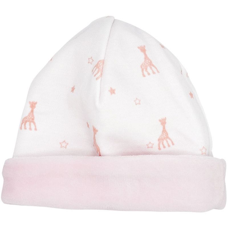 Bonnet en coton rose Sophie la girafe (1-3 mois) Trois Kilos Sept Produit 1 grande taille