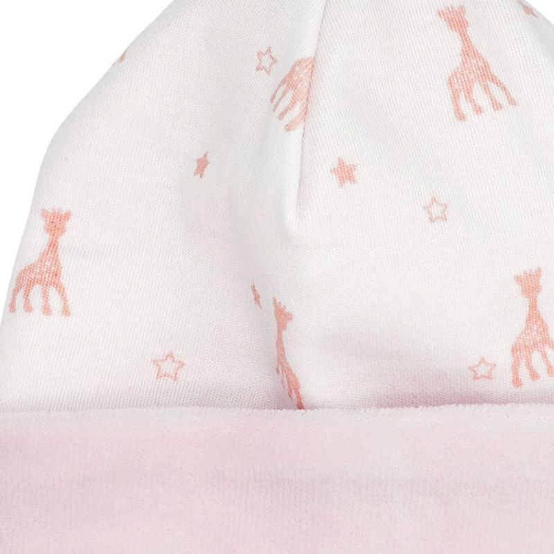 Bonnet de naissance en coton rose Sophie la girafe (1-3 mois) Trois Kilos Sept Produit 2