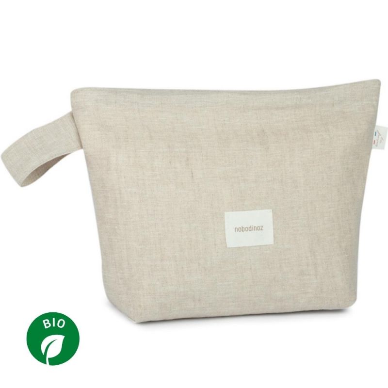 Trousse de toilette Lin français greige Nobodinoz