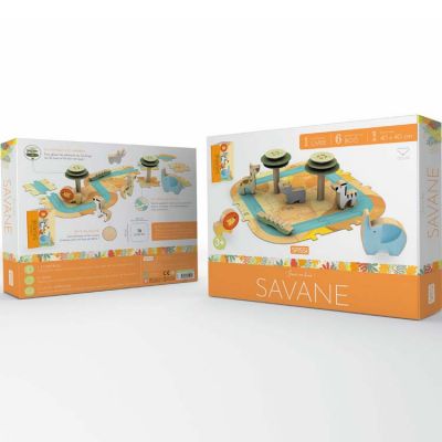 Livre + jouets en bois Savane