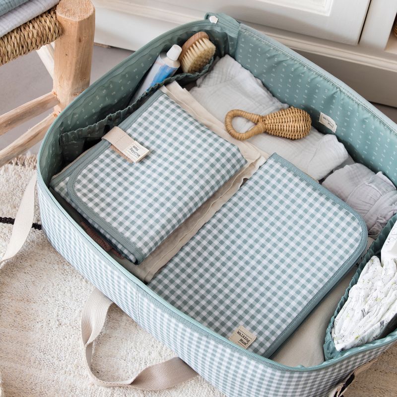 Valise de maternité I love vichy vert Walking Mum Ambiance 9