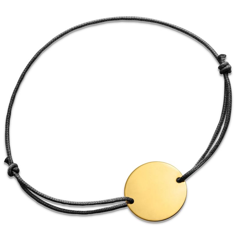 Bracelet cordon médaillon lisse (or jaune 750°) Monnaie de Paris