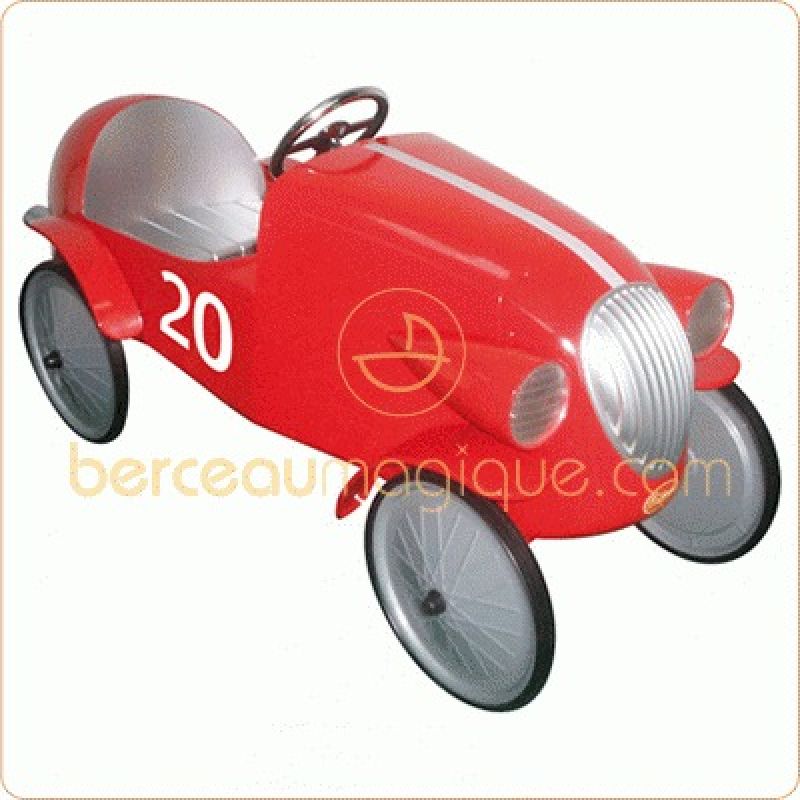 Voiture en métal à pédales Le Mans rouge 