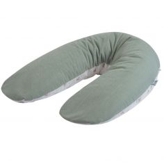 Coussin de grossesse éponge microfibre vert sauge - Tinéo